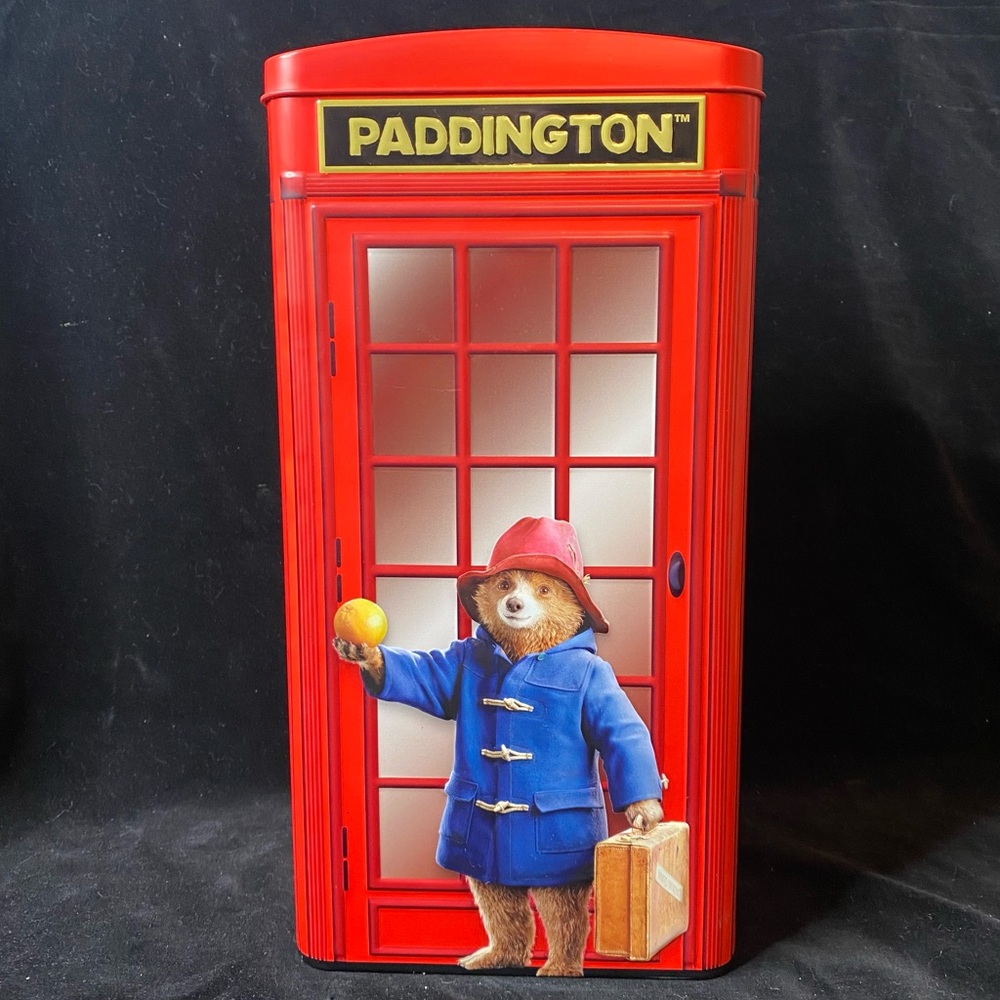 EUC 2024 Paddington Bear Red Telephone Booth Popcorn Bucket Lidded Tin